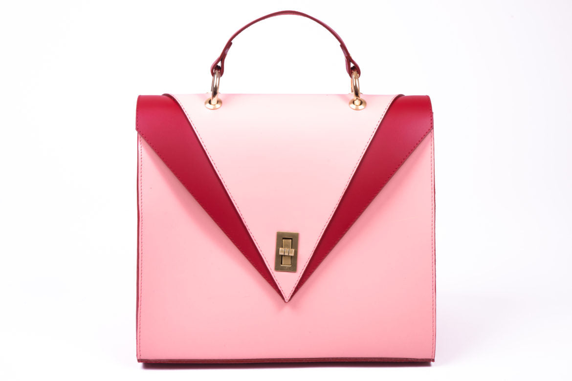 Valiant Poppy 'V' leather shoulder handbag