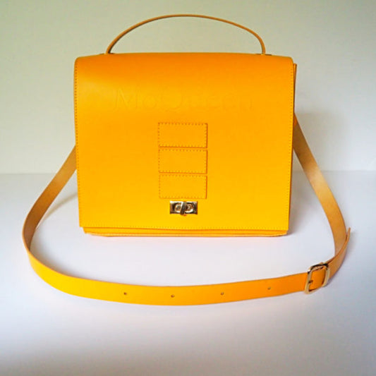 Dynasty Canary Yellow Leather Cross-body bag