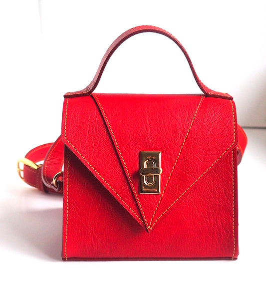 MoQueen rouge leather cross-body bag